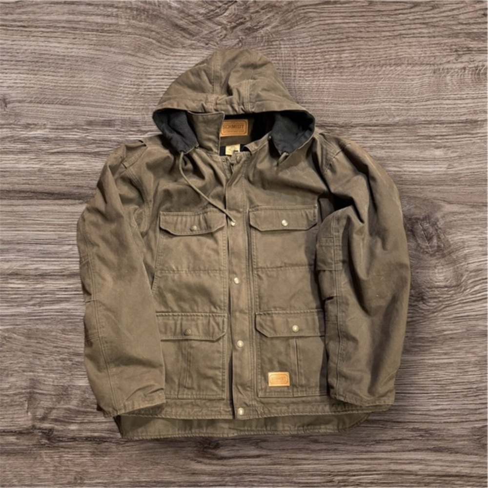 Schmidt work wear Men's Brown Hooded Jacket X-Large